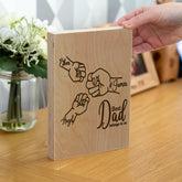 Personalised Wooden Frame Block By KreateSquare Best Dad Oak Wood Finish Engrave Ideal Father's Day Birthday Gift Perfect Study Decoration